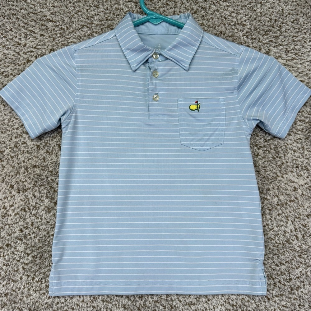 Masters Light Blue & White Stripe Polo